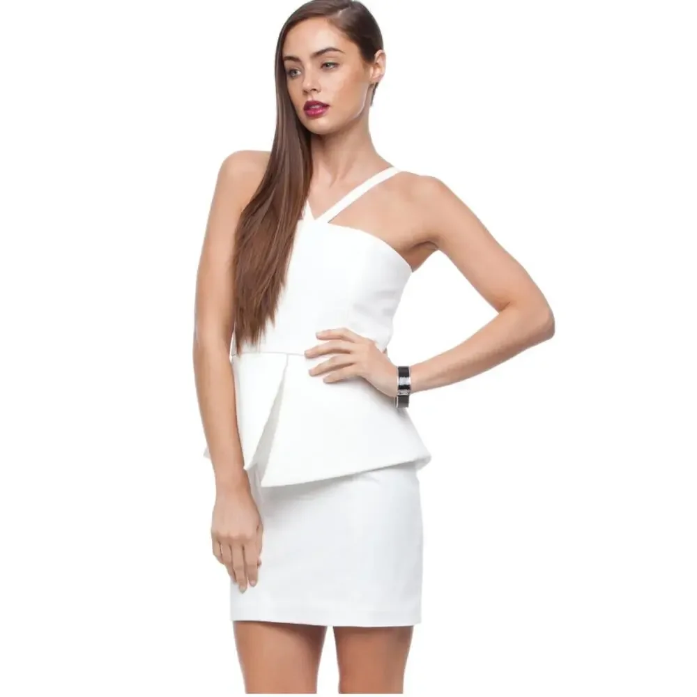 AQ/AQ Nielsen Peplum Mini Dress Women’s 4 Red‎ Structured Cocktail Dress NEW